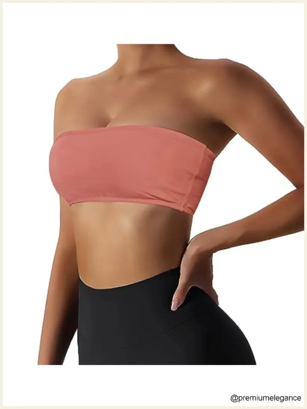 Seamless Wireless Bandeau Sports Bra Strapless Yoga Bralette Removable Pads